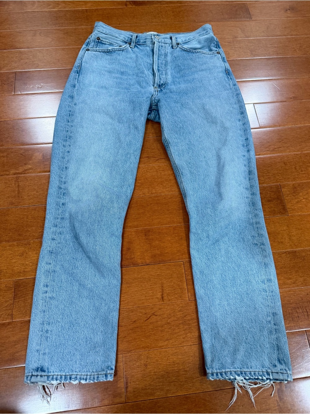 Agolde Blue 100% Organic Cotton Riley High Rise Straight Leg Jeans Sz. 26